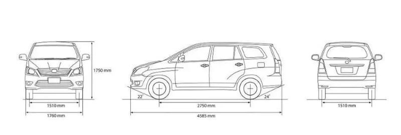 Quy chuẩn kích thước xe 7 chỗ